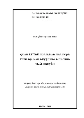 Luận văn quản lý thu ngân sách nhà nước trên địa bàn huyện phú bình tỉnh thái nguyên