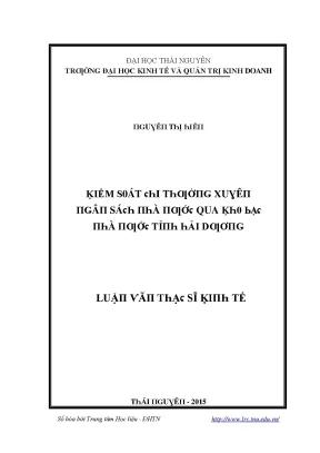 Luận văn kiểm soát chi thường xuyên ngân sách nhà nước qua kho bạc nhà nước tỉnh hải dương