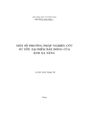 Một số phương pháp nghiên cứu sự tồn tại điểm bất động của ánh xạ tăng
