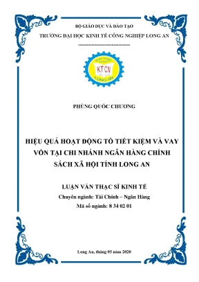 Luận văn hiệu quả hoạt động của tổ tiết kiệm và vay vốn tại chi nhánh ngân hàng chính sách xã hội tỉnh long an