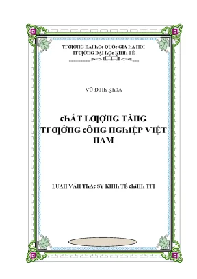 Luận văn chất lượng tăng trưởng ngành công nghiệp việt nam