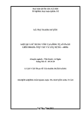 Luận văn hiệu quả sử dụng vốn tại công ty cổ phần liên doanh tư vấn và xây dựng cofec