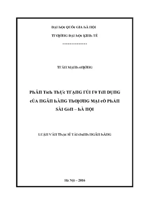 Luận văn phân tích thực trạng rủi ro tín dụng của ngân hàng thương mại cổ phần sài gòn hà nội