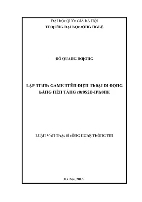 Luận văn lập trình game trên điện thoại di động bằng nền tảng cocos2d iphone