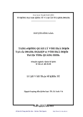 Luận văn tăng cường quản lý vốn nhà nước tại các doanh nghiệp có vốn nhà nước thuộc tỉnh quảng ninh