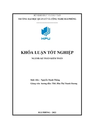 Luận văn hoàn thiện công tác kế toán vốn bằng tiền tại công ty tnhh thương mại dệt may hùng lực