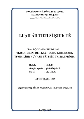 Luận văn tác động của tự do hóa thương mại đến hoạt động kinh doanh trong lĩnh vực vận tải biển tại hải phòng