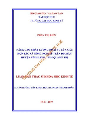 Luận văn nâng cao chất lượng dịch vụ của các hợp tác xã nông nghiệp trên địa bàn huyện vĩnh linh tỉnh quảng trị