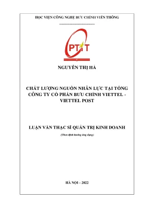 Luận văn chất lượng nguồn nhân lục tại công tyw cổ phần bưu chính viettel viettel post