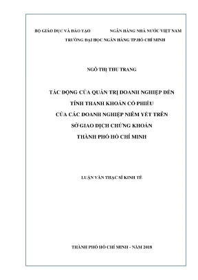 Luận văn tác động của quản trị doanh nghiệp đến