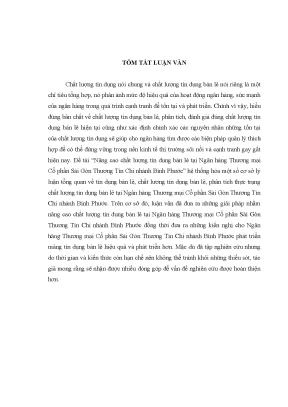 Tài liệu nâng cao chất lượng tín dụng bán lẻ tại ngân hàng thương mại