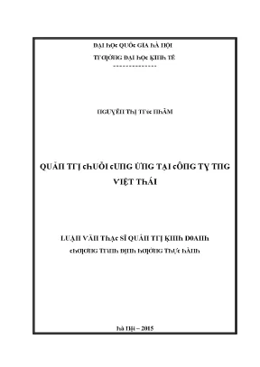 Luận văn quản trị chuỗi cung ứng tại công ty tng việt thái