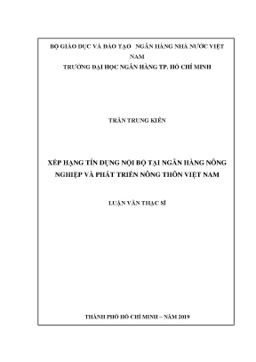 Luận văn xếp hạng tín dụng nội bộ tại ngân hàng nông nghiệp và phát triển nông thôn việt nam