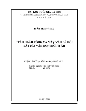Luận văn thạc sĩ trần nhân tông và mấy vấn đề nổi bật của văn học thời trần