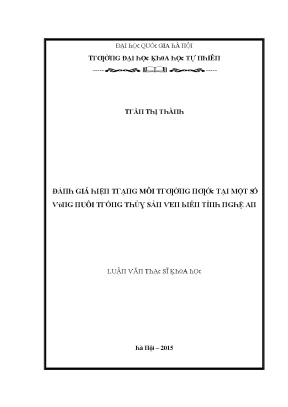 Luận văn thạc sĩ đánh giá hiện trạng môi trường nước tại một số vùng nuôi trồng thuỷ sản ven biển tỉnh nghệ an vnu lvts004