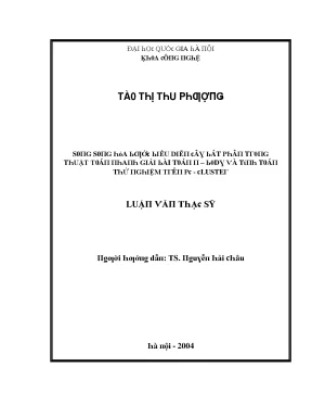 Luận văn song song hoá bước biểu diễn cây bát phân trong thuật toán nhanh giải bài toán n body và tính toán thử nghiệm trên pc cluster