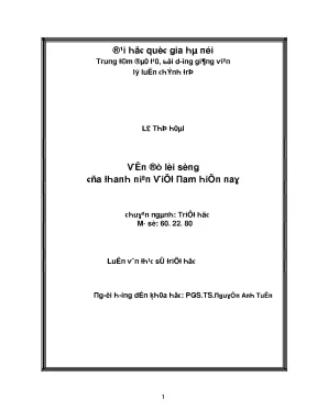 Luận văn thạc sĩ vấn đề lối sống của thanh niên việt nam hiện nay