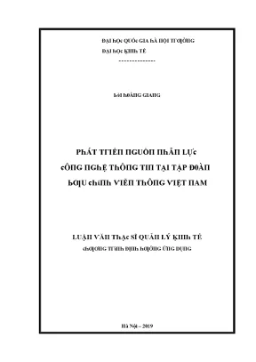 Luận văn phát triển nguồn nhân lực công nghệ thông tin tại tập đoàn bưu chính viễn thông việt nam