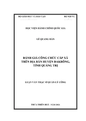 Luận văn đánh giá công chức cấp xã trên địa bàn huyện đakrông tỉnh quảng trị