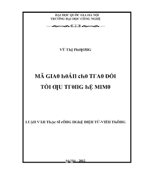 Luận văn mã giao hoán cho trao đổi tối ưu trong hệ mimo
