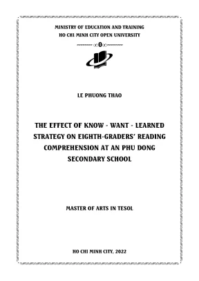 The effect of know want learned strategy on eighth graders reading comprehension at an phu dong secondary school