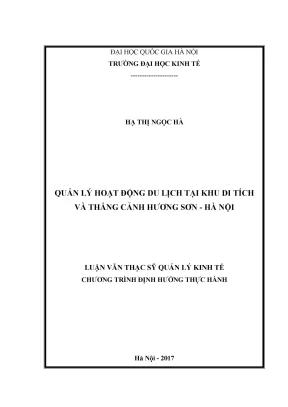 Quản lý hoạt động du lịch tại khu di tích và thắng cảnh hương sơn