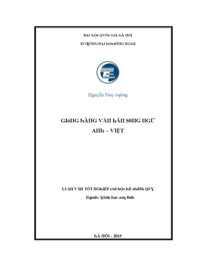 Luận văn gióng hàng văn bản song ngữ anh việt