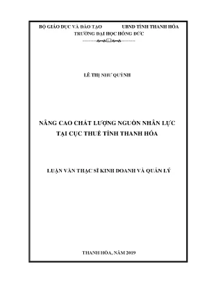 Nâng cao chất lƣợng nguồn nhân lực tại cục thuế tỉnh thanh hóa