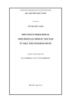 Miễn trách nhiệm hình sự theo pháp luật hình sự việt nam từ thực tiễn tỉnh bình phước