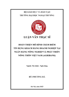 Hoàn thiện mô hình chấm điểm tín dụng khách hàng doanh nghiệp tại ngân hàng nông nghiệp và phát triển nông thôn việt nam agribank