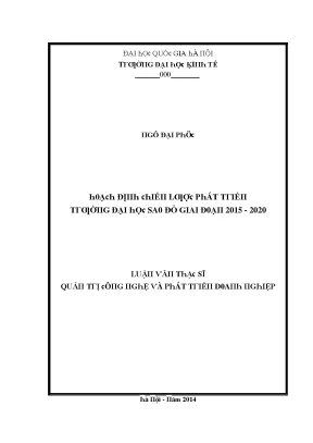 Luận văn hoạch định chiến lược phát triển trường đại học sao đỏ giai đoạn 2015 2020