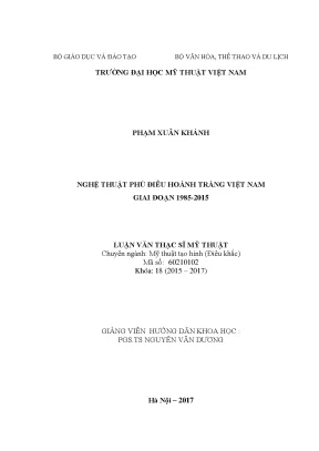 Luận văn nghệ thuật phù điêu hoành tráng việt nam giai đoạn 1985 2015
