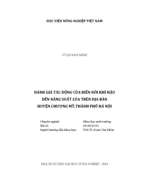 Luận văn đánh giá tác động của biến đổi khí hậu đến năng suất lúa trên địa bàn huyện chương mỹ thành phố hà nội