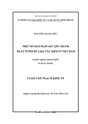 Luận văn một số giải pháp chủ yếu nhằm phát triển du lịch tàu biển ở việt nam