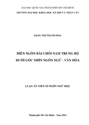 Diễn ngôn bài chòi nam trung bộ dưới góc nhìn ngôn ngữ văn hóa