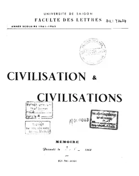 Civilisation et civilisations mémoire de des de littérature
