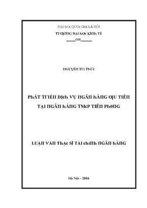 Luận văn phát triển dịch vụ ngân hàng ưu tiên tại ngân hàng tmcp tiên phong