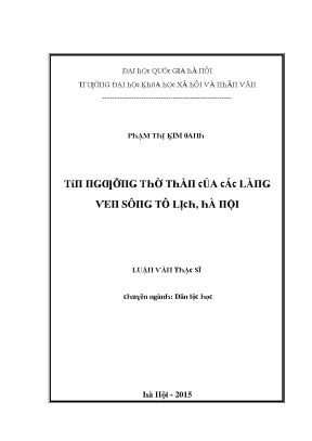 Luận văn thạc sĩ tín ngưỡng thờ thần của các làng ven sông tô lịch hà nội