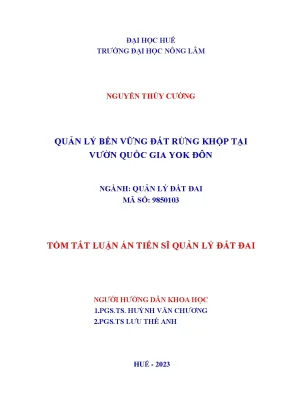 Tóm tắt tiếng việt quản lý bền vững đất rừng khộp tại vườn quốc gia yok đôn