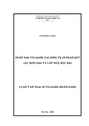 Luận văn phân tích tài chính tại công ty cổ phần kết cấu kim loại và lắp máy dầu khí