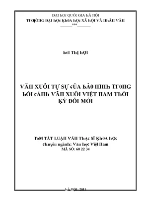 Luận văn thạc sĩ văn xuôi tự sự của bảo ninh trong bối cảnh văn xuôi việt nam thời kỳ mới
