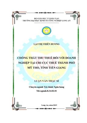 Luận văn chống thất thu thuế đối với doanh nghiệp tại chi cục thuế thành phố mỹ tho tỉnh tiền giang