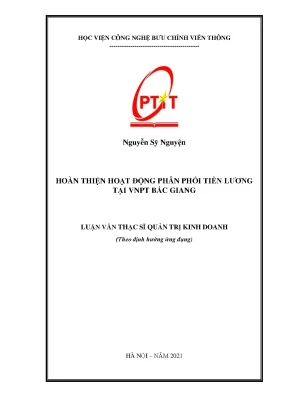 Luận văn hoàn thiện hoạt động phân phối tiền lương tại vnpt bắc giang