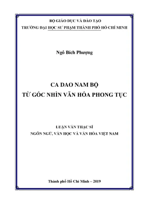 Luận văn ca dao nam bộ từ góc nhìn văn hóa phong tục