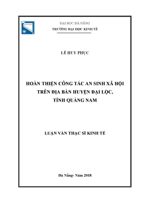 Luận văn hoàn thiện công tác an sinh xã hội trên địa bàn huyện đại lộc tỉnh quảng nam