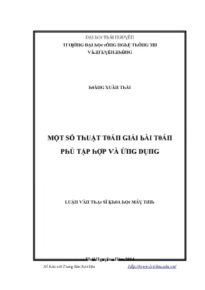 Luận văn một số thuật toán giải bài toán phủ tập hợp và ứng dụng