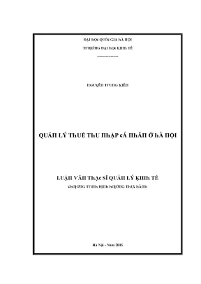 Luận văn quản lý thuế thu nhập cá nhân ở hà nội