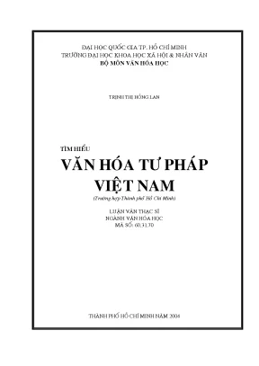 Tìm hiểu văn hóa tư pháp việt nam trường hợp thành phố hồ chí minh