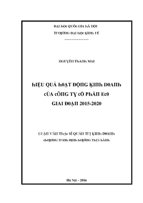 Luận văn hiệu quả kinh doanh của công ty cổ phần eco giai đoạn 2015 2020