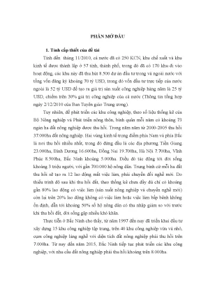 Chính sách an sinh xã hội với người nông dân sau khi thu hồi đất để phát triển các khu công nghiệp nghiên cứu tại bắc ninh